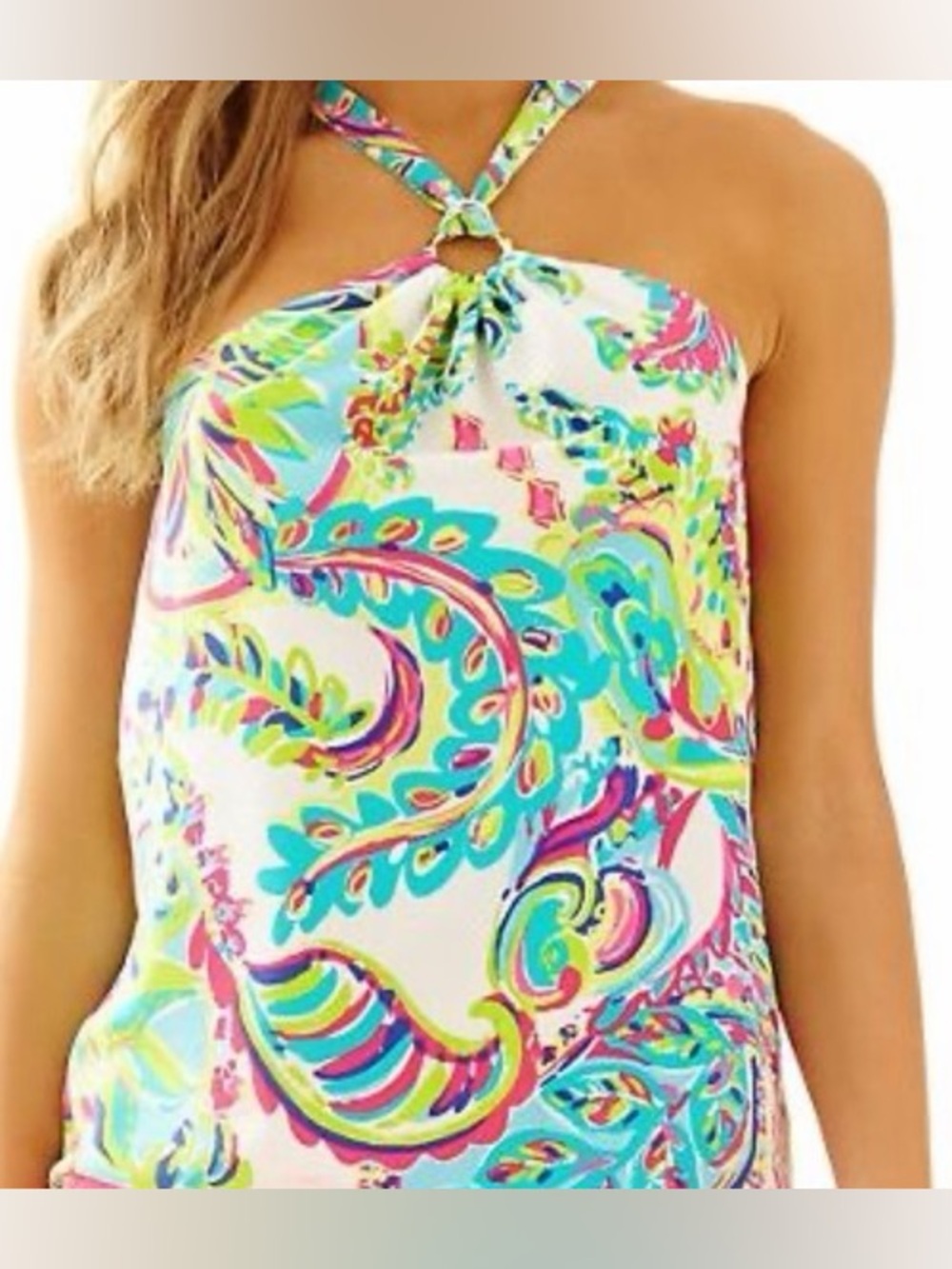 Lilly Pulitzer Multicolor Cassandra
Flowy Halter Top Size Med